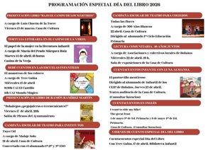 'El monstruo de colores' y una charla sobre mujer y literatura infantil abrirán los actos del Día del Libro de Bolaños