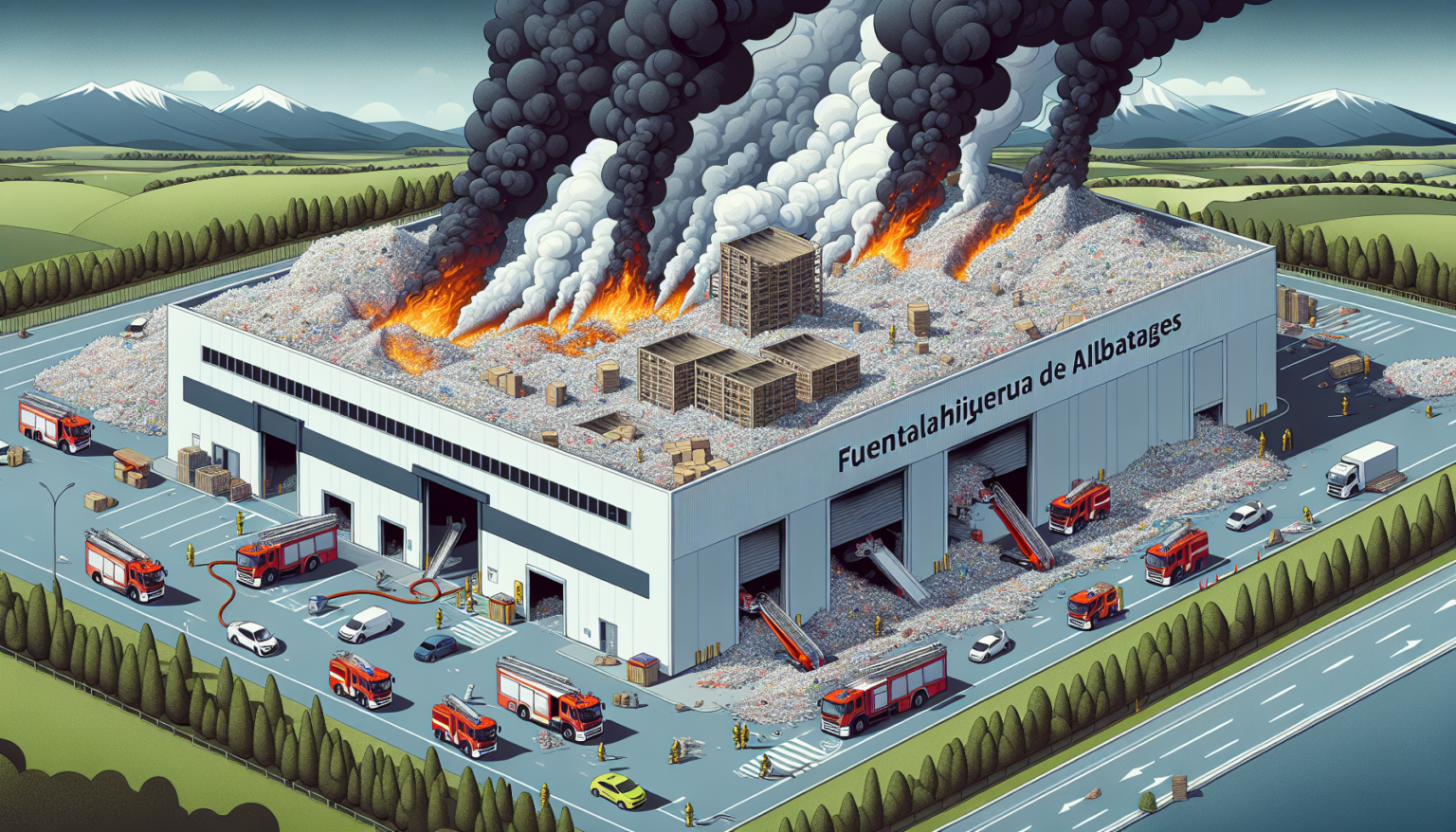 Un incendio de plásticos en una nave en Fuentelahiguera de Albatages (Guadalajara) se salda sin heridos