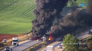 La A-3 a su paso por Honrubia recupera la normalidad tras estar cortada más de 36 horas por un accidente