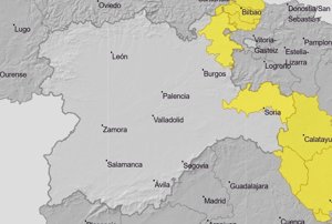 Las lluvias y tormentas pondrán este viernes en aviso al norte de Burgos y la Ibérica de Soria