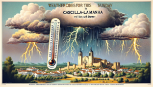 Previsión meteorológica para este domingo en Castilla-La Mancha: caída del termómetro y lluvias y tormentas