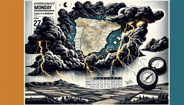 Previsión meteorológica para este lunes en Castilla-La Mancha: tormentas fuertes en el extremo sur de Albacete