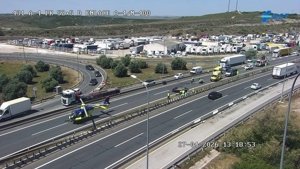 Restablecido el tráfico en la autovía A-4, a la altura de Ontígola, tras el accidente de un turismo