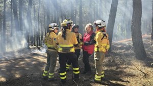 VÍDEO: Las bomberas de 'WTREX Quijota' se forman con las quemas prescritas de Infocam en Robledo del Buey (Toledo)