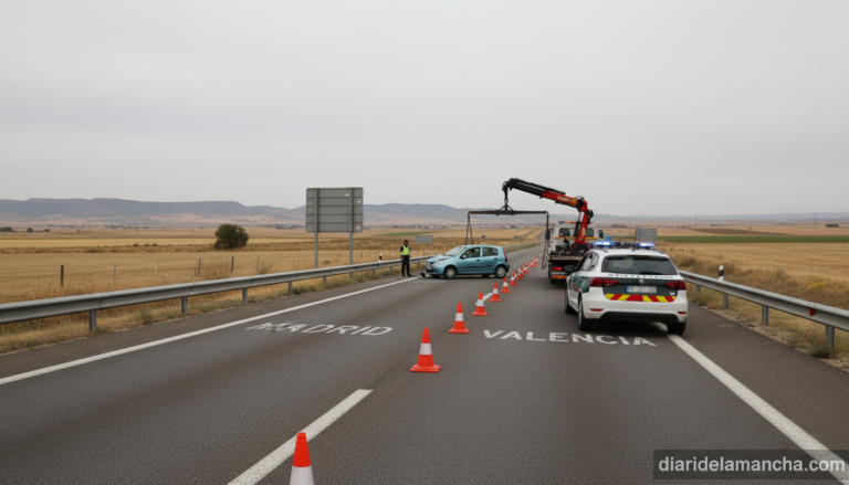 Reapertura del carril derecho de la A-3 en Cervera del Llano tras un accidente