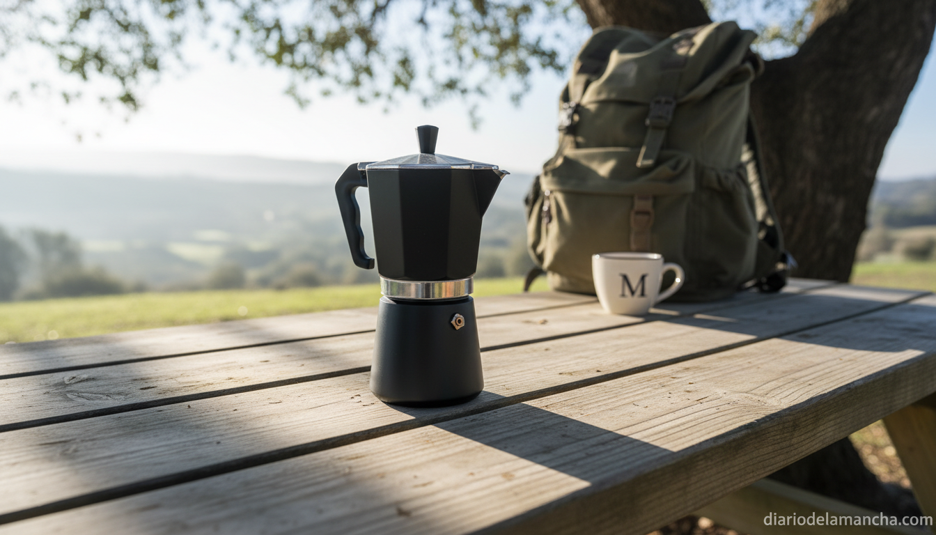 Cafetera portátil espresso compacta para viajes y aventuras