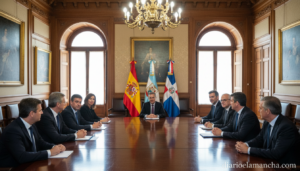 Recepción institucional de la Diputación de Albacete a la delegación de la República Dominicana