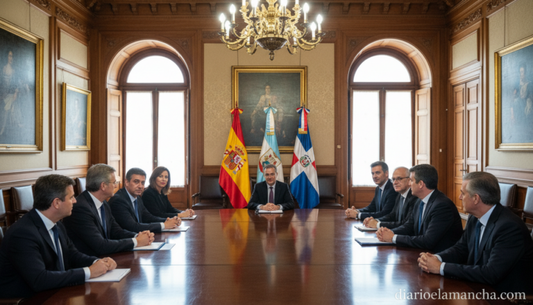 Recepción institucional de la Diputación de Albacete a la delegación de la República Dominicana