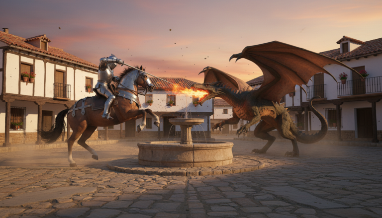 Madrigueras festeja a San Jorge en la plaza con tradicion popular