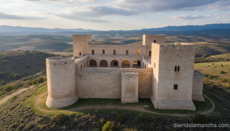 Edificio histórico medieval en provincia de Cuenca Castilla La Mancha, restauración patrimonio arquitectónico, piedra anti...