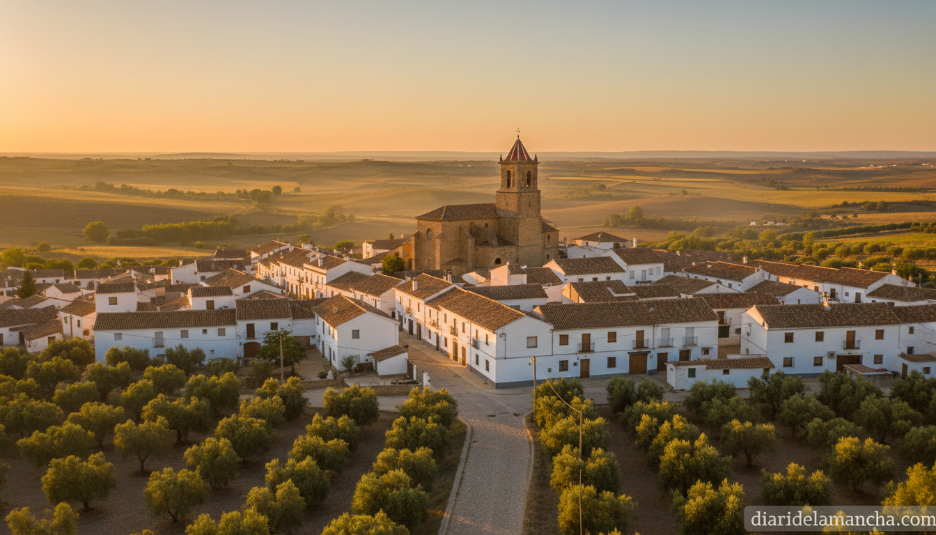 Tarazona de la Mancha al atardecer, municipio albaceteño vinculado a la familia Isbert