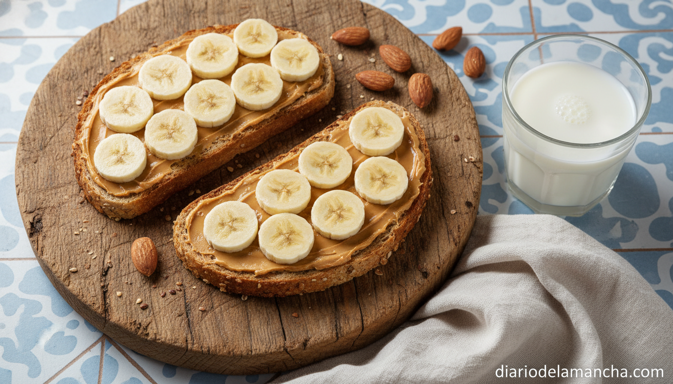 Las 7 mejores cremas de cacahuete de 2026 probadas personalmente 2 Tostadas integrales con crema de cacahuete y plátano para desayuno saludable