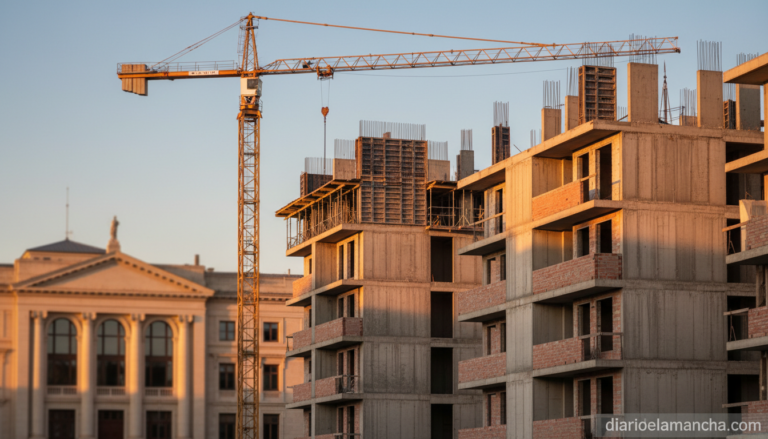 Bloques de viviendas en construccion en Talavera de la Reina