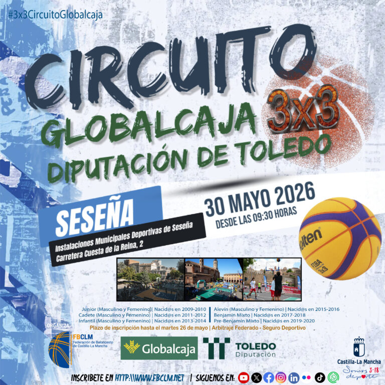 Cartel de la segunda parada del Circuito 3x3 GlobalCaja 2026 en Seseña