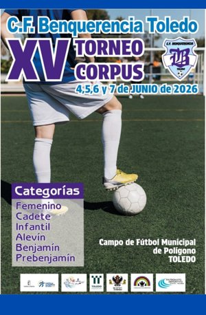 El XV Torneo Corpus de Fútbol se celebrará el 4, 5, 6 y 7 de junio en el campo de fútbol de Santa María de Benquerencia