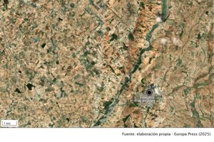 Extinguido el incendio que afectó a dos naves de maquinaria agrícola en Villanueva de Alcardete (Toledo)