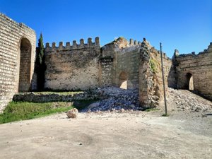 Las obras de desescombro de la torre albarrana de castillo de Escalona que colapsó en marzo empezarán "en próximos días"