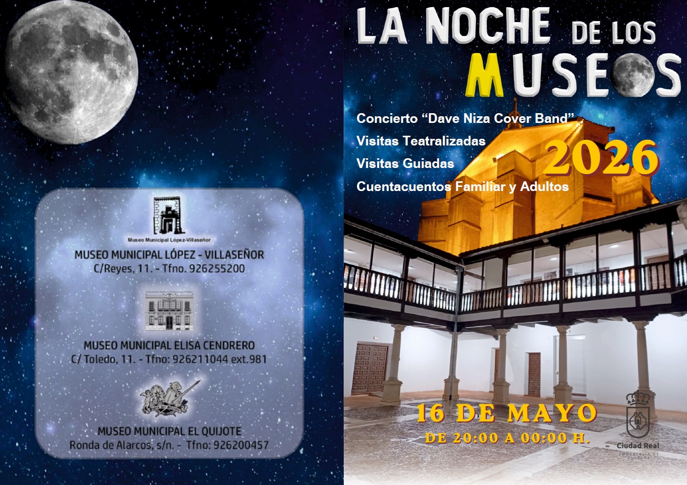 Cartel de La Noche de los Museos de Ciudad Real 2026