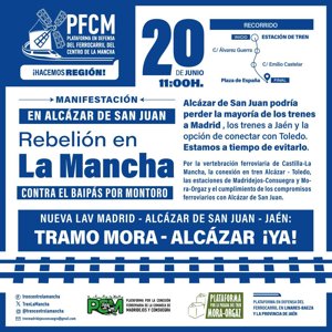 PFCM llama a una "rebelión en La Mancha" el 20 de junio contra el baipás por Montoro y a favor del tramo Mora-Alcázar