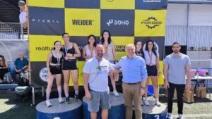 Atletas compitiendo en el II Hyrox Trial Soho Training Center en el Polideportivo Rey Juan Carlos de Ciudad Real