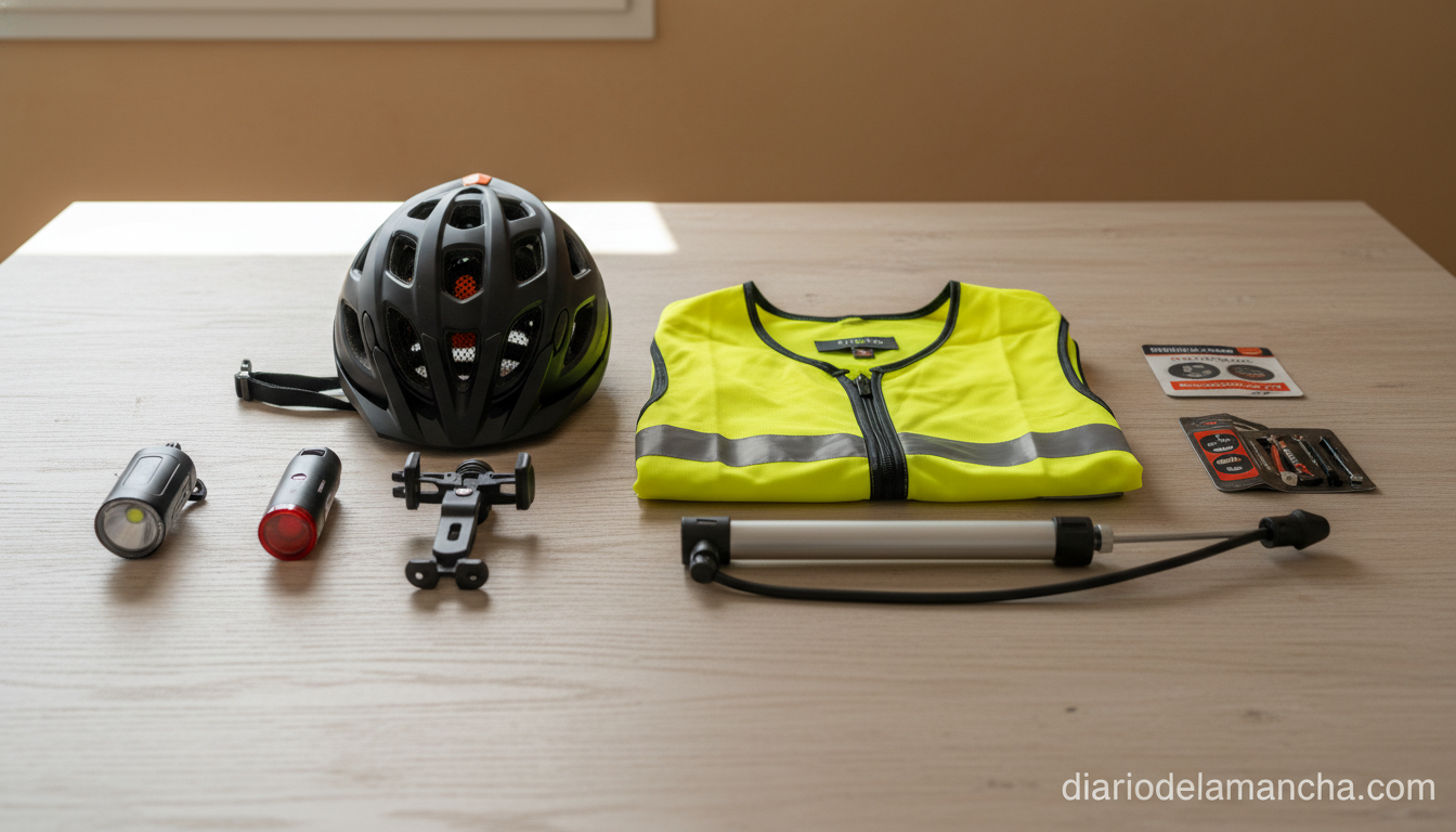 Siete accesorios imprescindibles para una ciclismo seguro y libre de multas 1 Accesorios de seguridad para ciclistas: casco, chaleco reflectante y luces