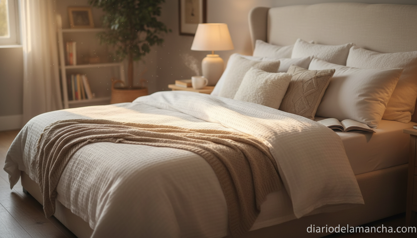 Descubre el secreto detrás de las almohadas con más de 16.000 valoraciones positivas 1 Almohadas mullidas sobre cama bien hecha en dormitorio acogedor