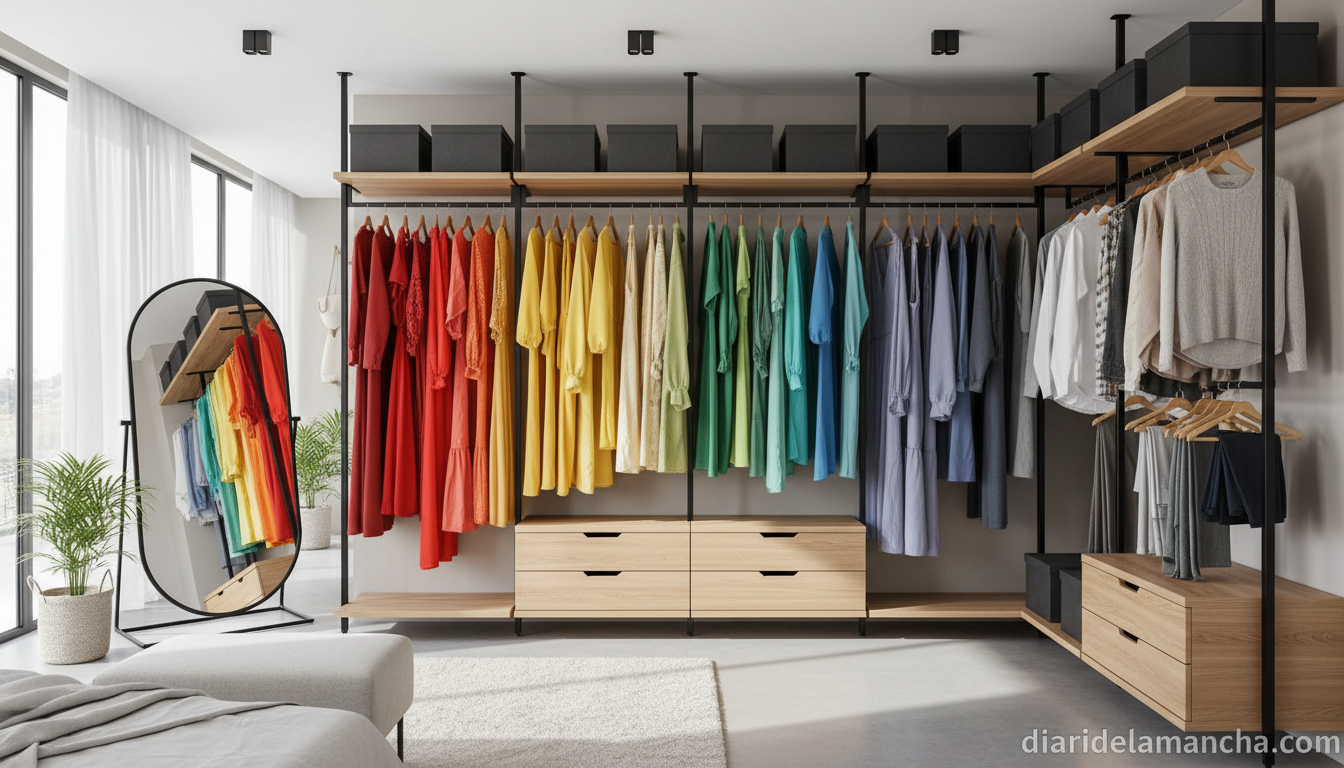 armario vestidor modular organizado ropa dormitorio moderno