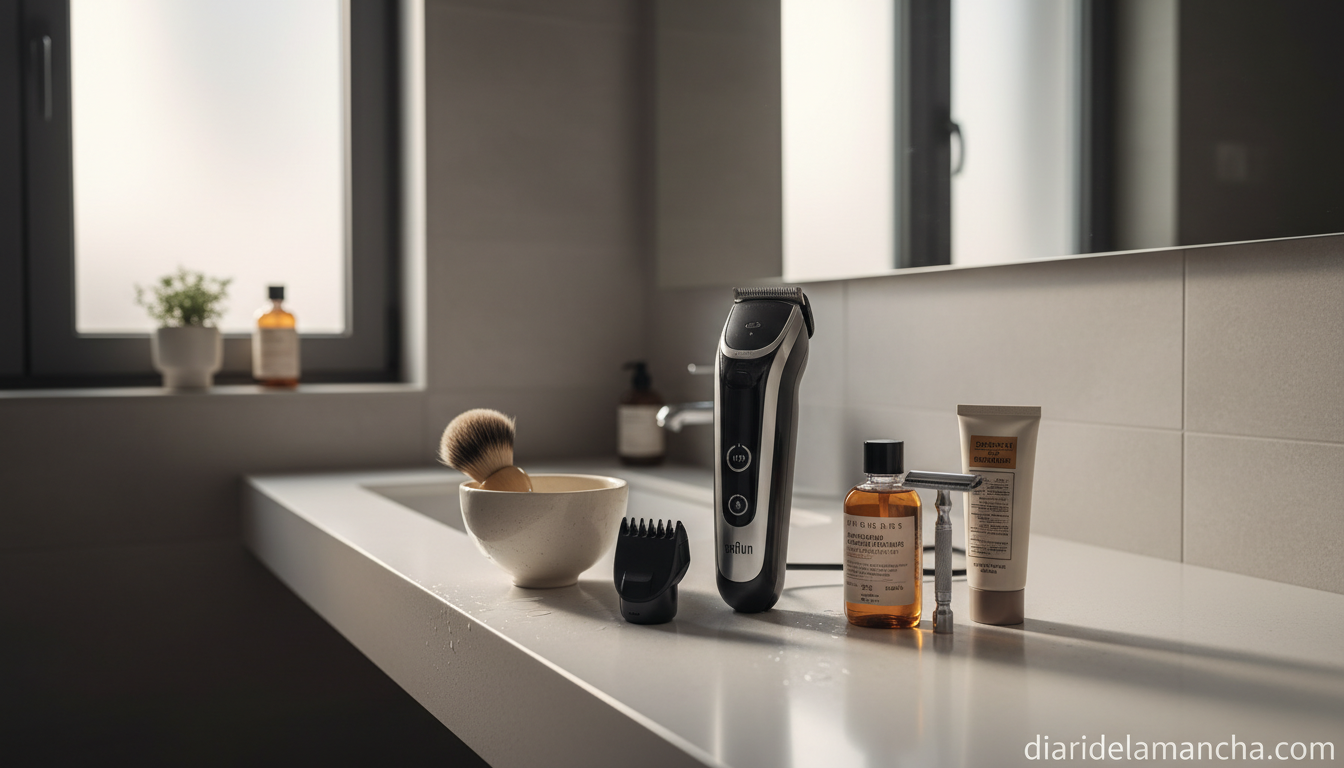 Todo para el cuidado masculino en oferta en Amazon 1 Recortadora Braun Series 7 kit cuidado masculino en baño