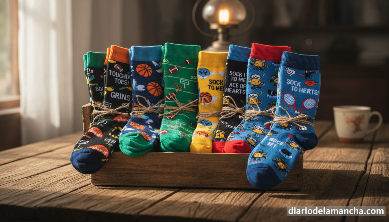 Calcetines divertidos con estampados temáticos, ideales como regalo para el Día del Padre