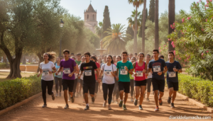 Estudiantes participando en la IV Carrera Solidaria Intercentros de Valpedeñas en el Parque Cervantes