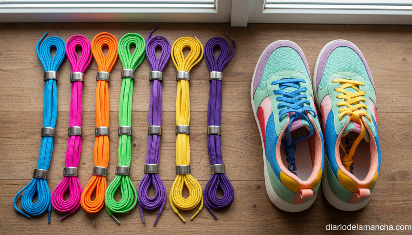 Cordones elásticos con cierre metálico para zapatillas en varios colores
