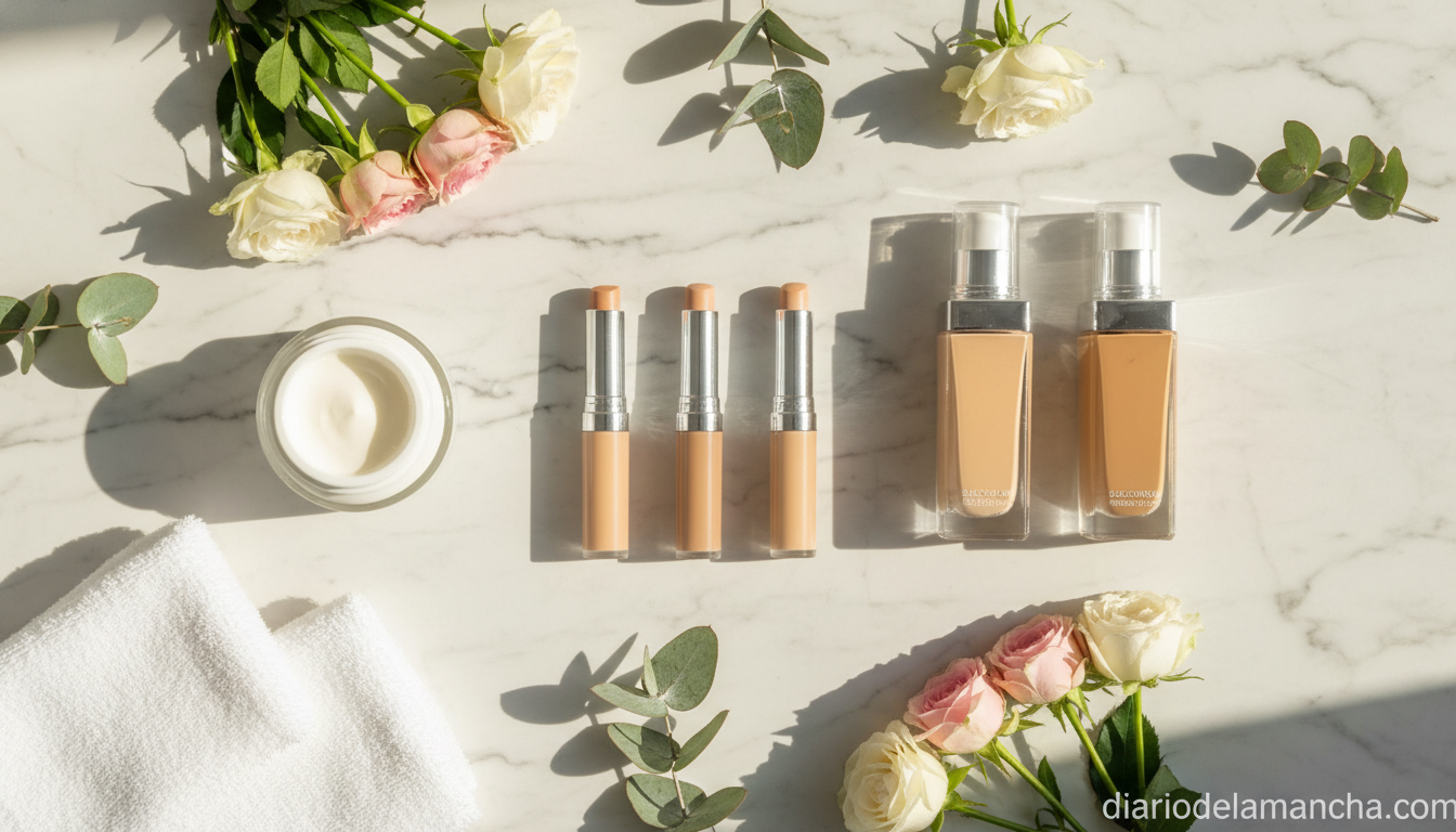 Correctores y cremas de cuidado facial para ojeras y piel hidratada