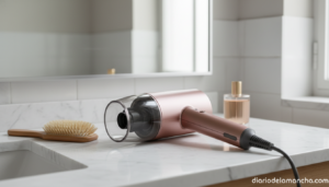 Dyson Supersonic Nural secador de pelo inteligente en baño moderno