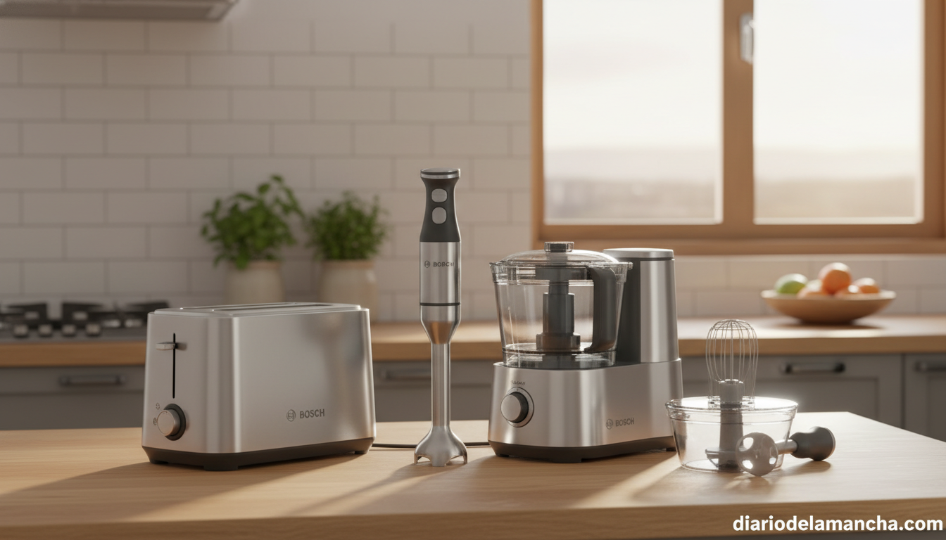 Pequeños electrodomésticos Bosch en cocina moderna