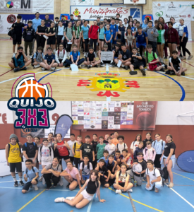 Escolares participando en las fases locales del proyecto Quijo 3x3 de baloncesto en Castilla-La Mancha