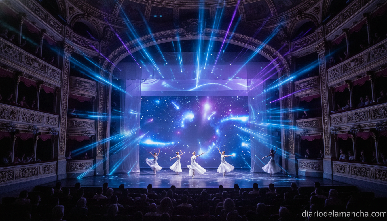Espectáculo de ballet inmersivo con proyecciones de luz tipo Fever Originals
