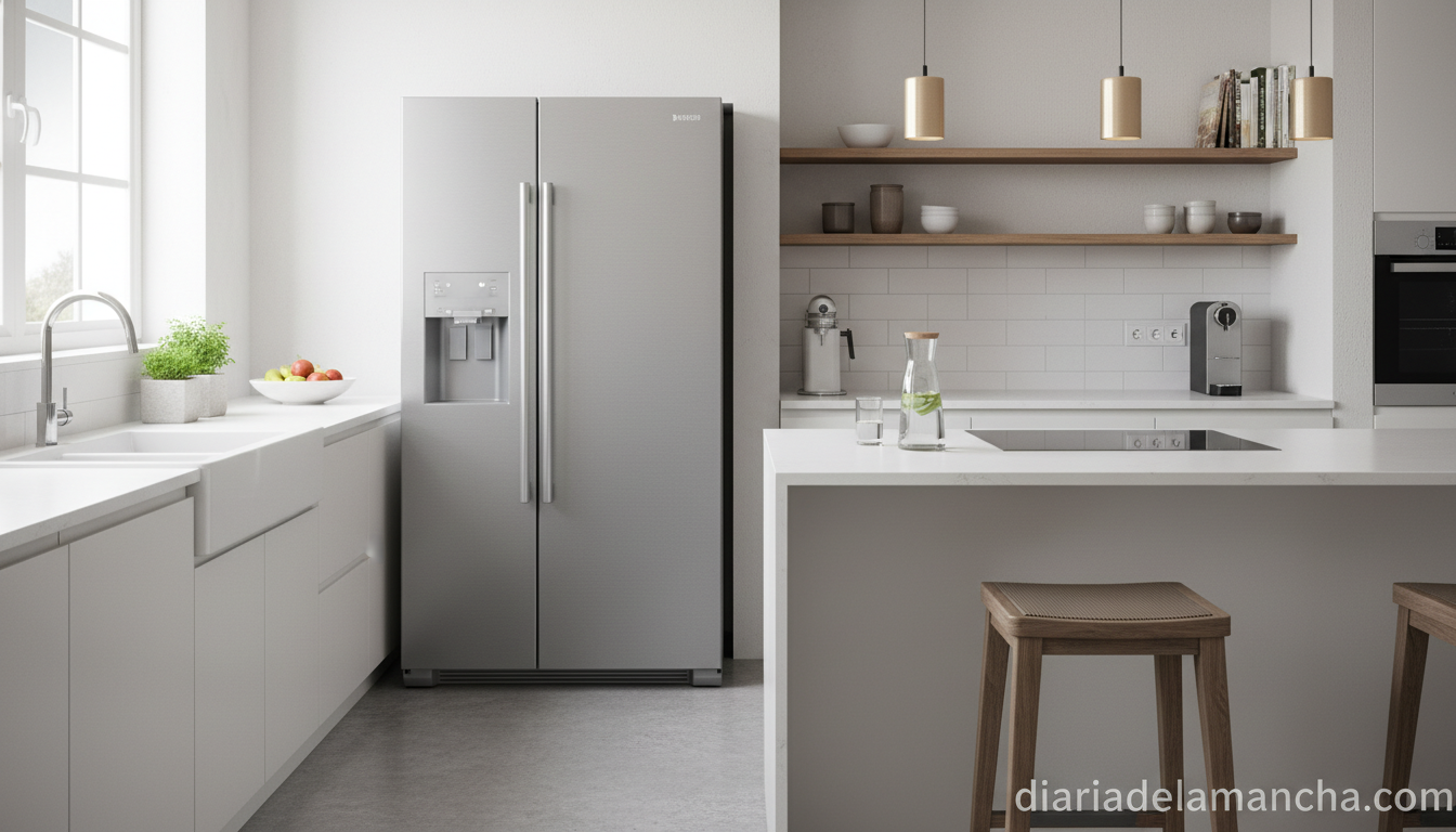 Aprovecha las megaofertas en grandes electrodomésticos en Worten 1 Frigorífico combi Bosch KGN36VLED en cocina moderna de diseño