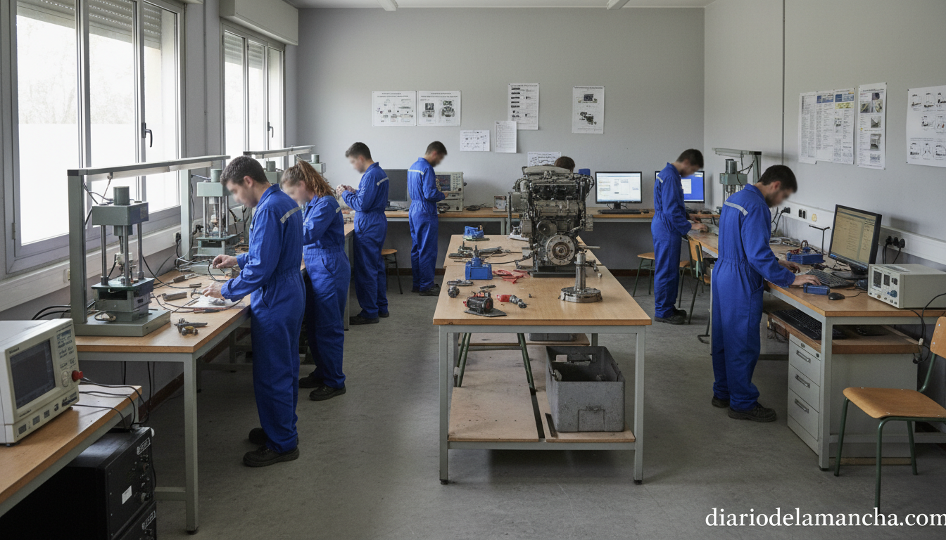 Aula de Formación Profesional en un instituto de Castilla-La Mancha