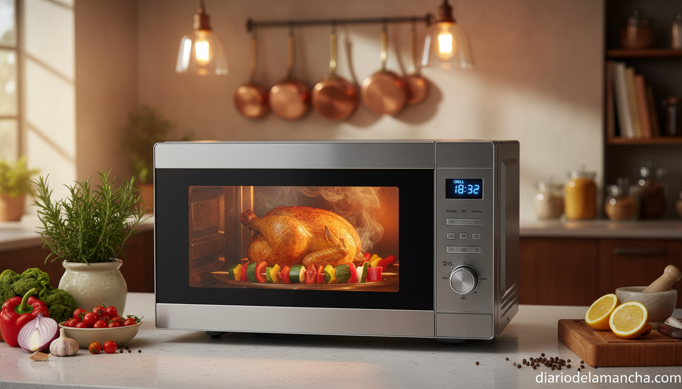 Microondas AEG con grill para cocina moderna