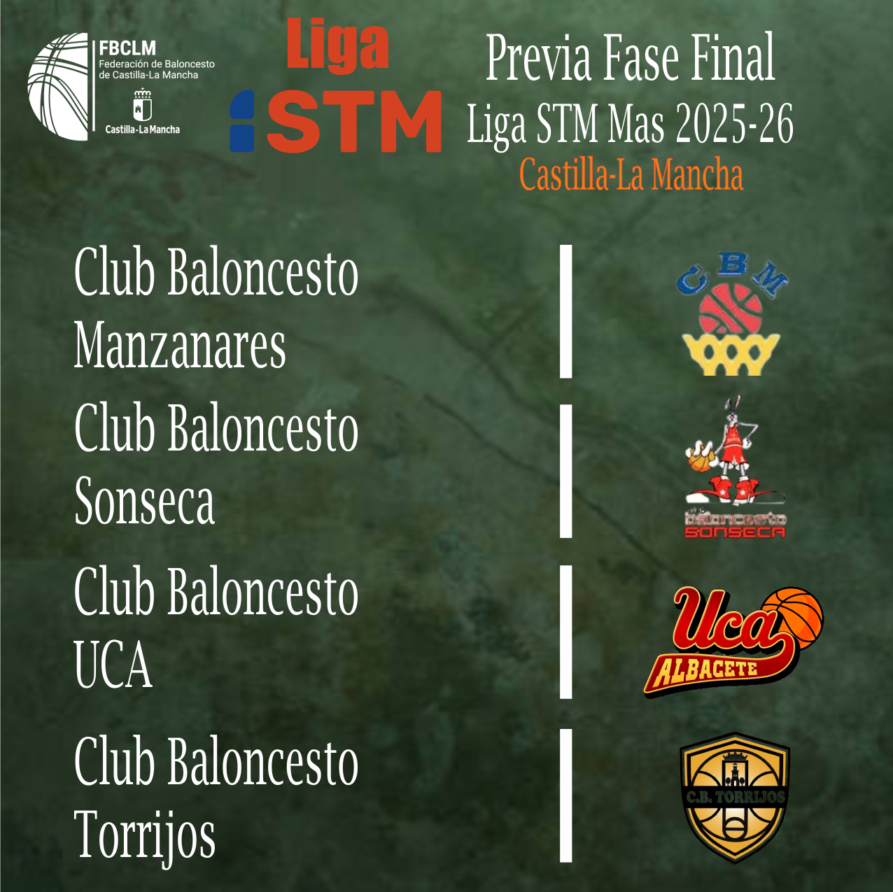 Previa Fase Final Liga STM de baloncesto masculino de Castilla-La Mancha en Manzanares