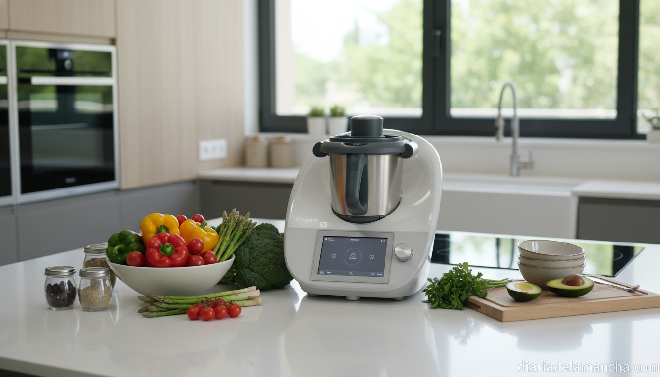 Robot de cocina multifuncional en cocina moderna