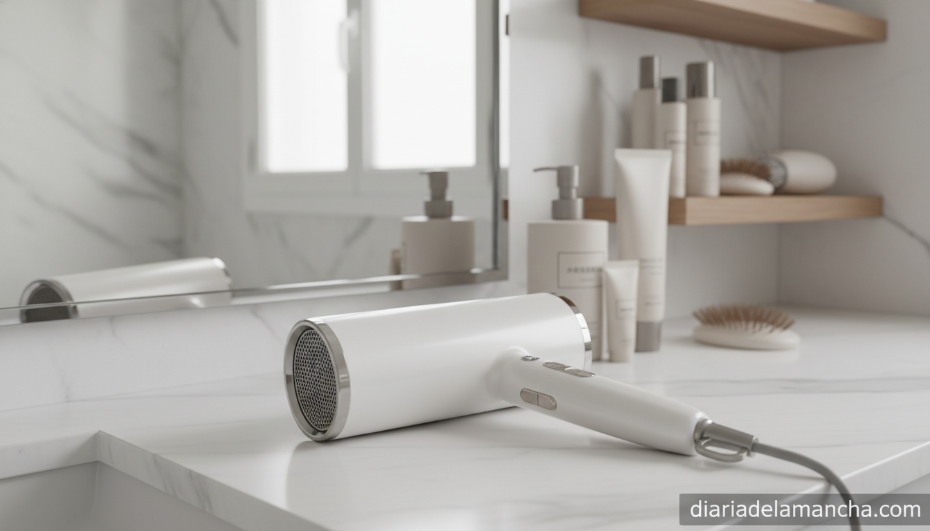 Secador de pelo iónico Cecotec IoniCare en baño moderno