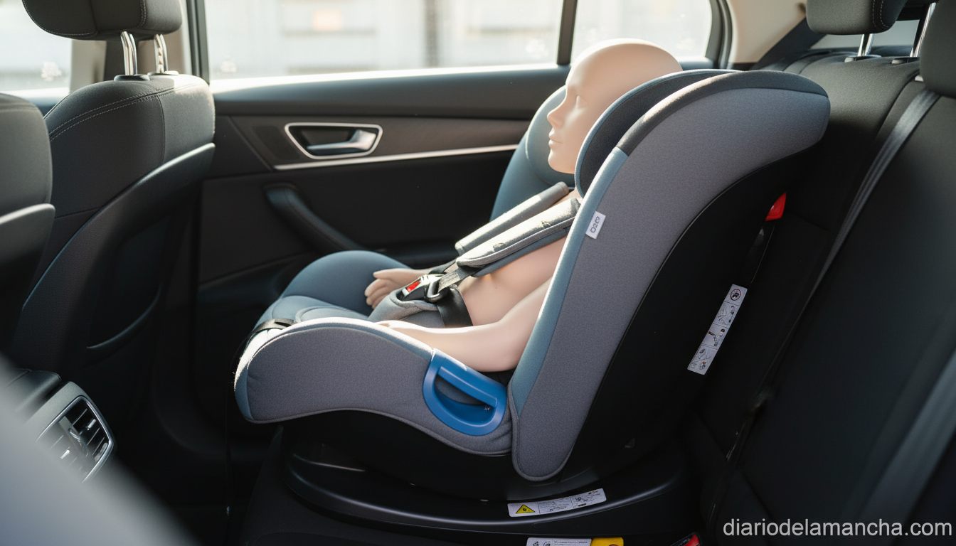 Silla de coche giratoria 360 bebé Babyauto Xperta instalada en coche