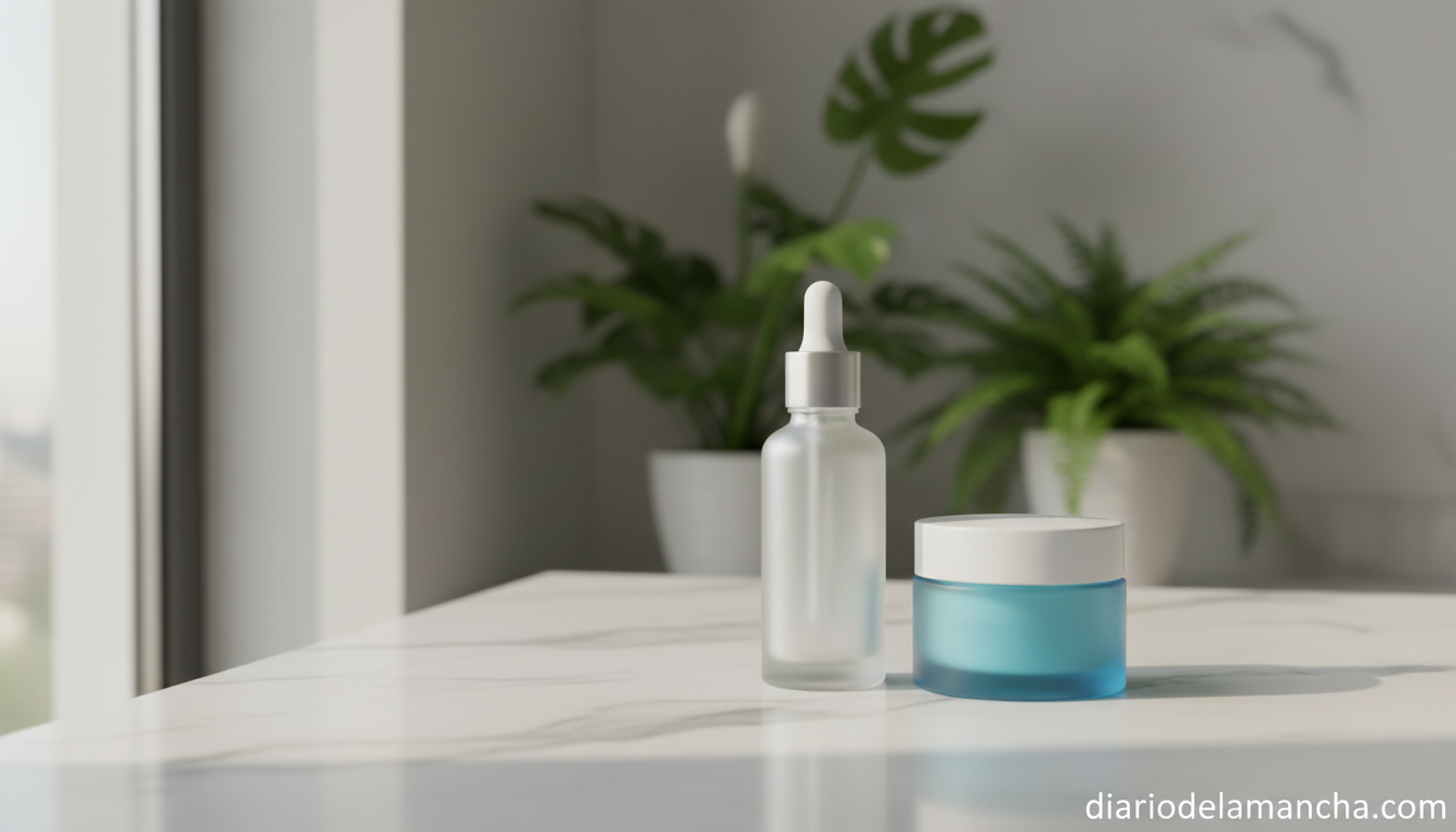 Productos de skincare cuidado facial sérums cremas hidratantes