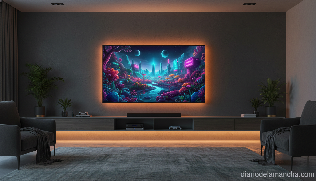 Smart TV OLED LG 65 pulgadas 4K en salón moderno