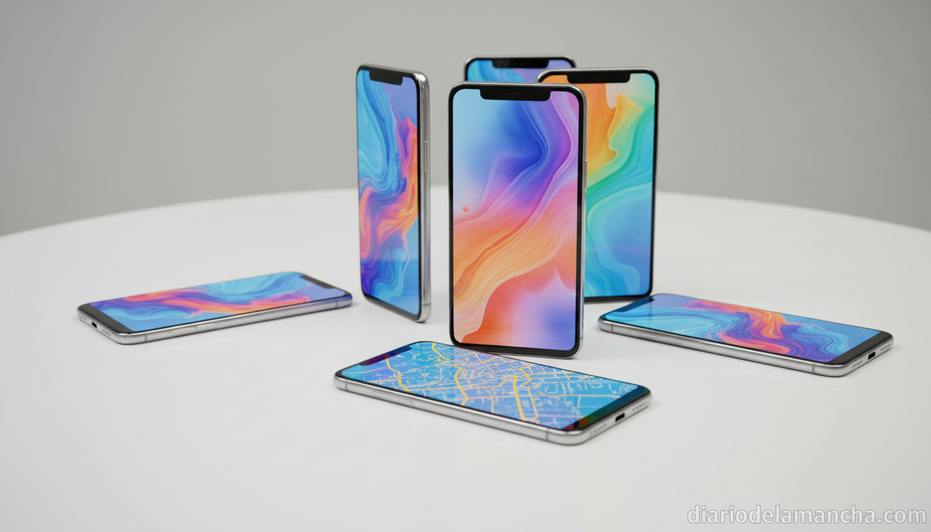 Descubre lo último en tecnología con los smartphones actuales que dominan el mercado 1 Smartphones modernos sobre escritorio