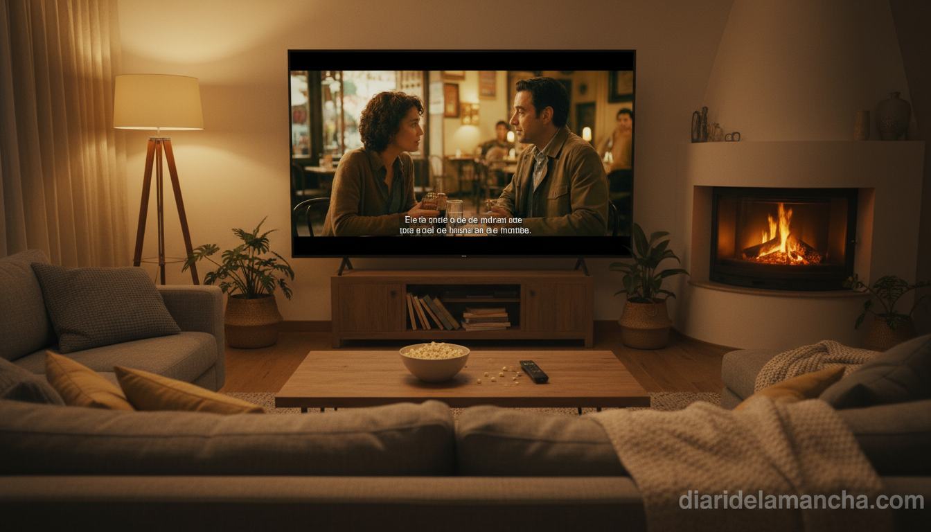 Smart TV en salón viendo películas premiadas en Movistar Plus+