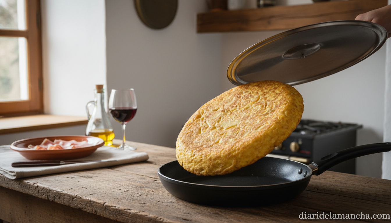 Vuelcatortillas acero inoxidable para tortilla de patatas española