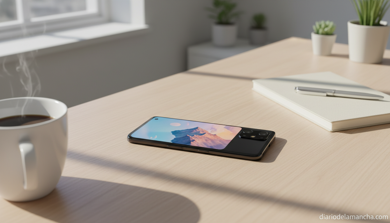 Xiaomi Redmi Note 15 Pro Plus 5G sobre escritorio en oficina doméstica con luz natural