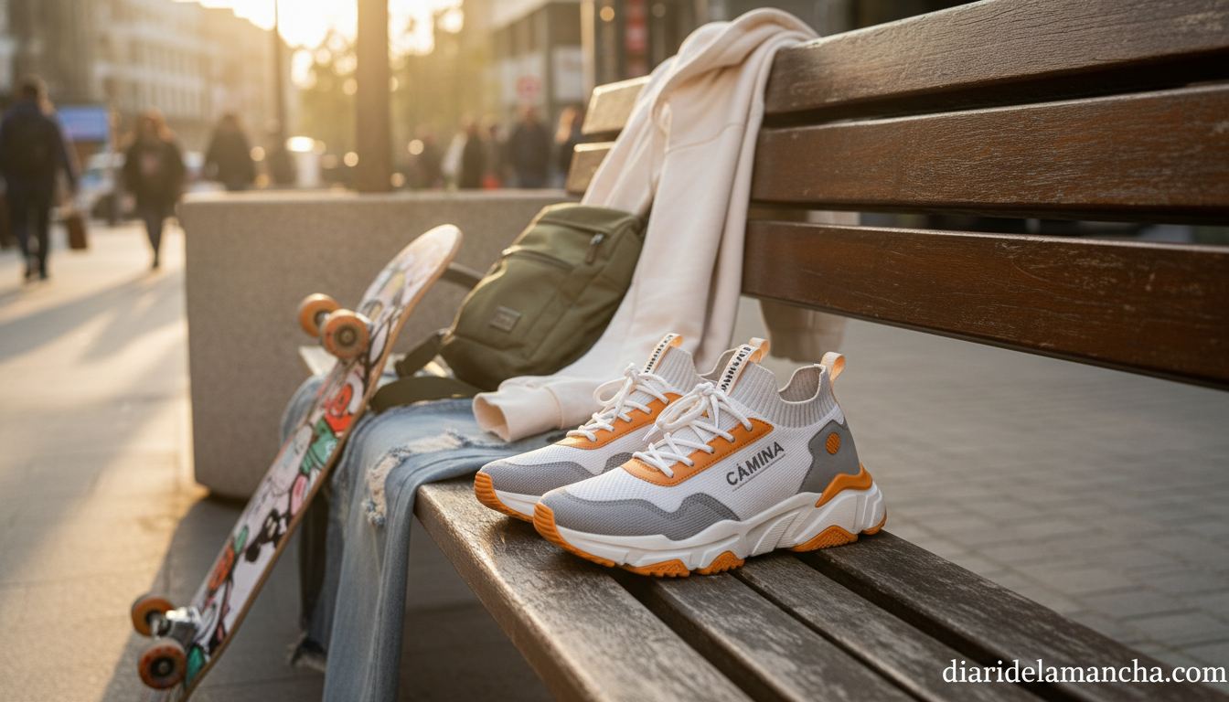Zapatillas Munich de diseño urbano en escenario de ciudad